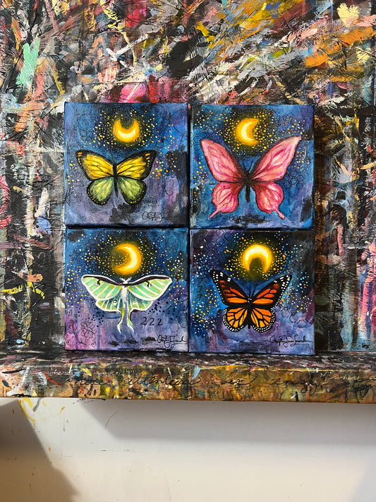 Mini Butterfly Moon Paintings